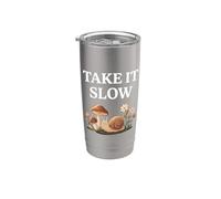 Take It Slow Caracol Seta Cottagecore Diseño Vaso térmico de acero inoxidable de doble pared