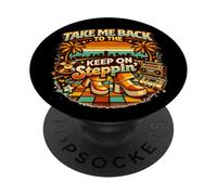 Take Me Back Disco 70's Keep On Steppin Retro Dance Vibes PopSockets PopGrip Adhesivo
