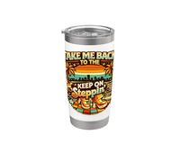 Take Me Back Keep On Steppin Retro Disco Groove Vaso térmico de acero inoxidable de doble pared