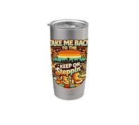 Take Me Back Keep On Steppin Retro Disco Groove Vaso térmico de acero inoxidable de doble pared