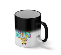 Take Me Back To The 80s Coffee Mug - Retro 1980s Nostalgia Gift - Neon Pop Art Roller Skate & Cassette Tape Cup Taza de café negro mágico Mug