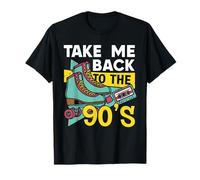 Take Me Back To The 90's Retro Roller Skates Cassette Camiseta