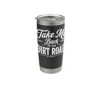 Take Me Back To The Dirt Road Música Country Western Cowboy Vaso térmico de acero inoxidable de doble pared
