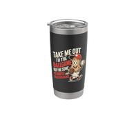Take Me Out To Ball Juego Divertido Béisbol Vaso térmico de acero inoxidable de doble pared