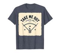 Take Me out to The Ball Juego Retro Baseball Camiseta, Hombre, Azul Jaspeado, XL