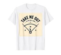 Take Me out to The Ball Juego Retro Baseball Camiseta, Hombre, Blanco, XL