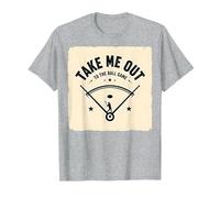 Take Me out to The Ball Juego Retro Baseball Camiseta, Hombre, Gris Jaspeado, XXL