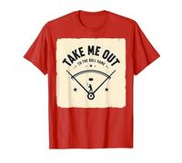 Take Me out to The Ball Juego Retro Baseball Camiseta, Hombre, Rojo, L
