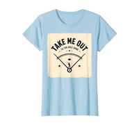 Take Me out to The Ball Juego Retro Baseball Camiseta, Mujer, Azul Bebé, L