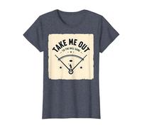 Take Me out to The Ball Juego Retro Baseball Camiseta, Mujer, Azul Jaspeado, M