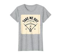 Take Me out to The Ball Juego Retro Baseball Camiseta, Mujer, Gris Jaspeado, 3XL