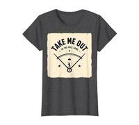 Take Me out to The Ball Juego Retro Baseball Camiseta, Mujer, Jaspeado Oscuro, XXL