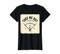 Take Me out to The Ball Juego Retro Baseball Camiseta, Mujer, Negro, L