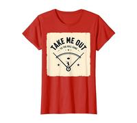 Take Me out to The Ball Juego Retro Baseball Camiseta, Mujer, Rojo, L