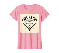Take Me out to The Ball Juego Retro Baseball Camiseta, Mujer, Rosado, XXL