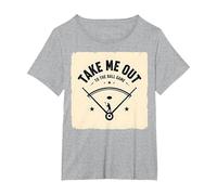Take Me out to The Ball Juego Retro Baseball Camiseta, Mujer Tallas Grandes, Gris Jaspeado, 5XL Grande