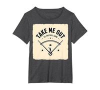Take Me out to The Ball Juego Retro Baseball Camiseta, Mujer Tallas Grandes, Jaspeado Oscuro, 5XL Grande