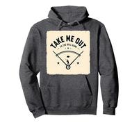Take Me out to The Ball Juego Retro Baseball Sudadera con Capucha, Unisex para Adultos, Jaspeado Oscuro, L