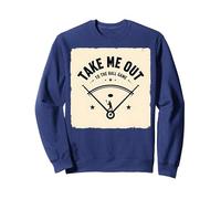 Take Me out to The Ball Juego Retro Baseball Sudadera, Unisex para Adultos, Azul Marino, M