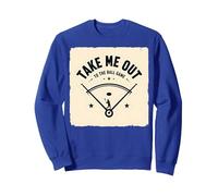 Take Me out to The Ball Juego Retro Baseball Sudadera, Unisex para Adultos, Azul Real, S