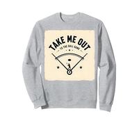 Take Me out to The Ball Juego Retro Baseball Sudadera, Unisex para Adultos, Gris Jaspeado, M