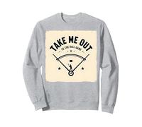Take Me out to The Ball Juego Retro Baseball Sudadera, Unisex para Adultos, Gris Jaspeado, XL