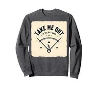Take Me out to The Ball Juego Retro Baseball Sudadera, Unisex para Adultos, Jaspeado Oscuro, M