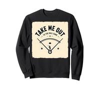Take Me out to The Ball Juego Retro Baseball Sudadera, Unisex para Adultos, Negro, M