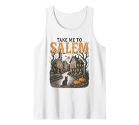 Take Me to Salem Massachusetts Vintage Retro Halloween Witch Camiseta sin Mangas