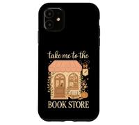 Take Me to The Book Store Cozy Bookshop Cat Aesthetic Carcasa para iPhone 11