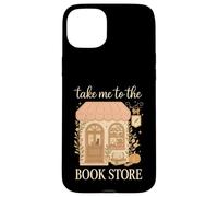 Take Me to The Book Store Cozy Bookshop Cat Aesthetic Carcasa para iPhone 15 Plus