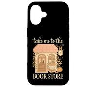 Take Me to The Book Store Cozy Bookshop Cat Aesthetic Carcasa para iPhone 16