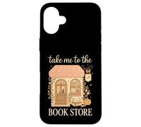 Take Me to The Book Store Cozy Bookshop Cat Aesthetic Carcasa para iPhone 16 Plus