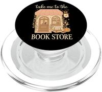 Take Me to The Book Store Cozy Bookshop Cat Aesthetic PopSockets PopGrip para MagSafe