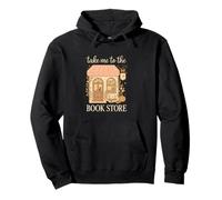 Take Me to The Book Store Cozy Bookshop Cat Aesthetic Sudadera con Capucha