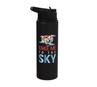Take Me To The Sky I Ride Aviation Hot Aviation Pilot Stainless Steel Insulated Water Bottle