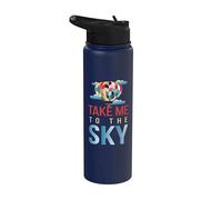 Take Me To The Sky I Ride Aviation Hot Aviation Pilot Stainless Steel Insulated Water Bottle