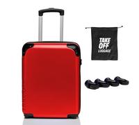 Take OFF Luggage Maleta de 18 Pulgadas con Ruedas extraíbles 2.0 Que se Convierte de Equipaje de Mano en Equipaje Debajo del Asiento y Cabe en el tamaño de artículos personales de la aerolínea, Rojo,