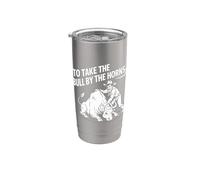Take The Bull By The Horns Diversión para niños y maestros Modismos Vaso térmico de acero inoxidable de doble pared