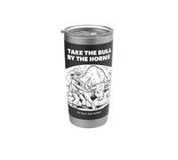 Take The Bull By The Horns Diversión para niños y maestros Modismos Vaso térmico de acero inoxidable de doble pared