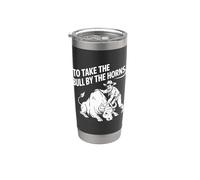 Take The Bull By The Horns Diversión para niños y maestros Modismos Vaso térmico de acero inoxidable de doble pared