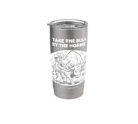 Take The Bull By The Horns Diversión para niños y maestros Modismos Vaso térmico de acero inoxidable de doble pared