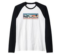 Take The Lead! Vintage Scouting Hiking 90s Vibe Logo Camiseta Manga Raglan
