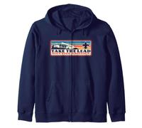 Take The Lead! Vintage Scouting Hiking 90s Vibe Logo Sudadera con Capucha