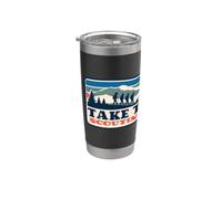 Take the Lead! Vintage Scouting Hiking 90s Vibe Logo Vaso térmico de acero inoxidable de doble pared