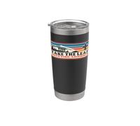 Take the Lead! Vintage Scouting Hiking 90s Vibe Logo Vaso térmico de acero inoxidable de doble pared