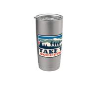 Take the Lead! Vintage Scouting Hiking 90s Vibe Logo Vaso térmico de acero inoxidable de doble pared