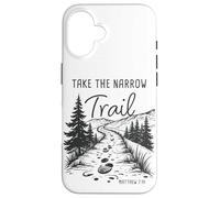 Take The Narrow Trail - Matthew 7:14 Christian Faith Camping Carcasa para iPhone 16