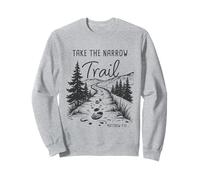 Take The Narrow Trail - Matthew 7:14 Christian Faith Camping Sudadera