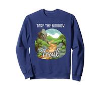 Take The Narrow Trail - Matthew 7:14 Christian Faith Camping Sudadera